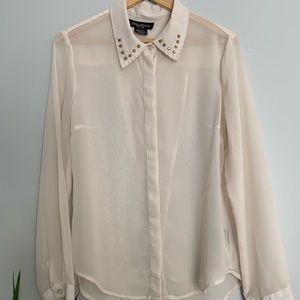 Casual back slit long sleeve shirt